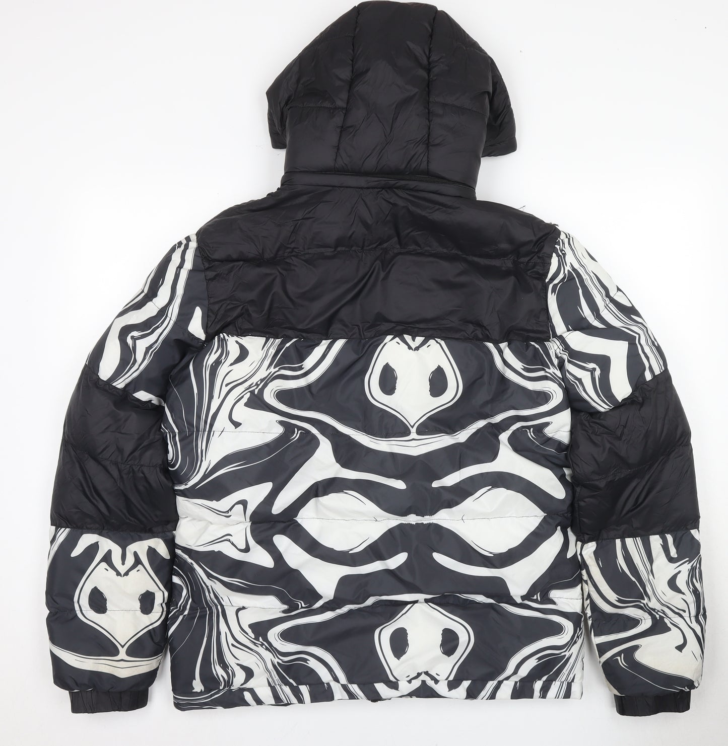 Night Addict Men's Black Puffer Jacket, M, Hooded, Casual
