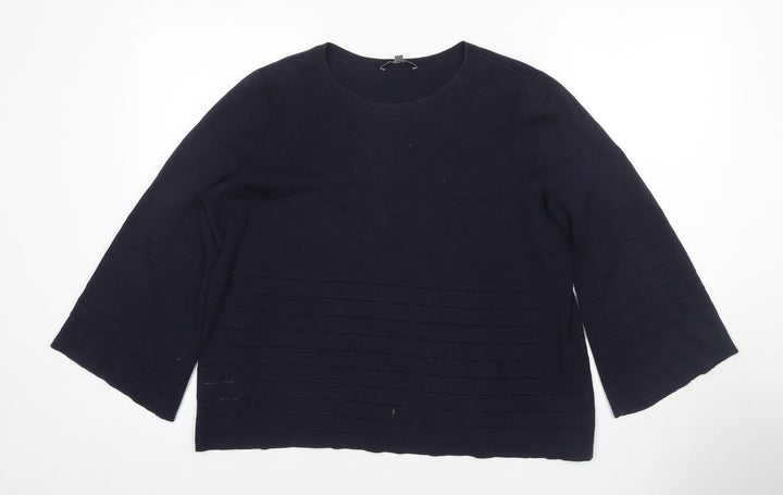Laura Ashley Women's Blue Jersey Top Size 16
