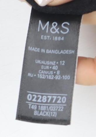 Marks and Spencer Women's Black Long Canvas Coat Size 12