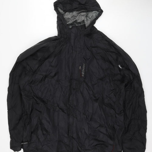 TOG24 Men's 2XL Black Hooded Rain Jacket