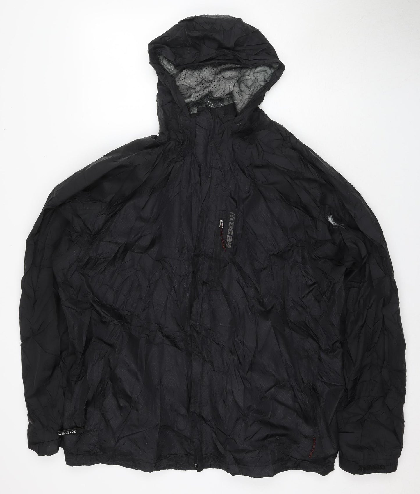 TOG24 Men's 2XL Black Hooded Rain Jacket