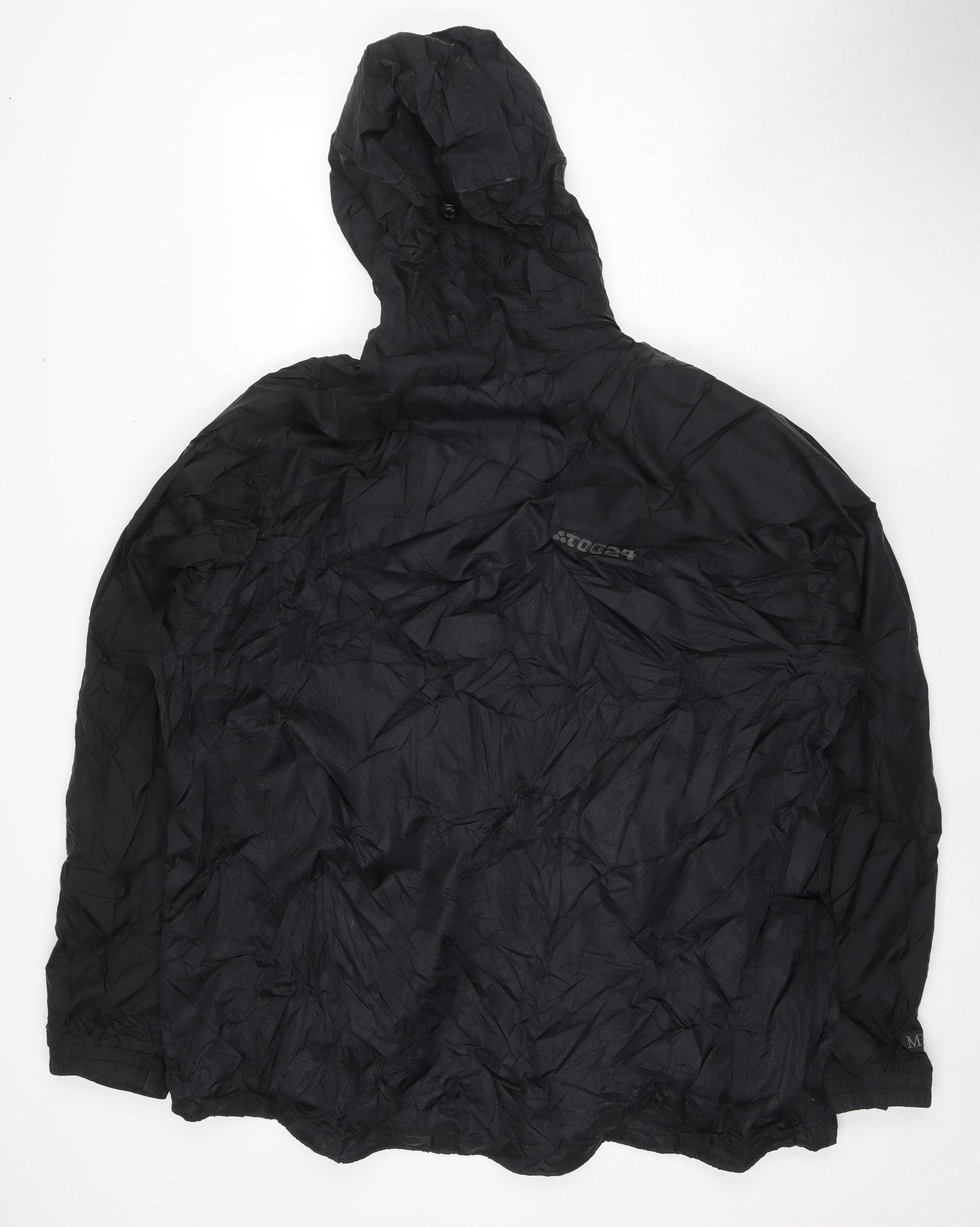 TOG24 Men's 2XL Black Hooded Rain Jacket