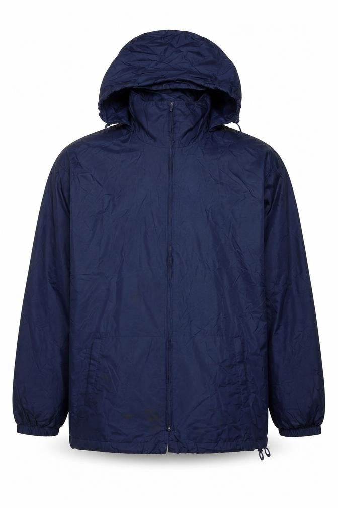 Front view of Colourways Men's Blue Rain Coat Jacket, size L