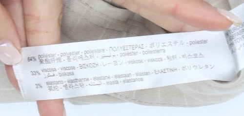 Bershka Women's Beige Striped Trousers