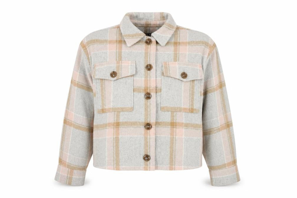 Front view of New Look Women's Multicoloured Petite Checked Jacket