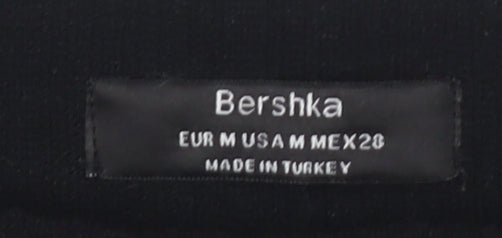 Bershka Women's Black Flared Trousers, Size M