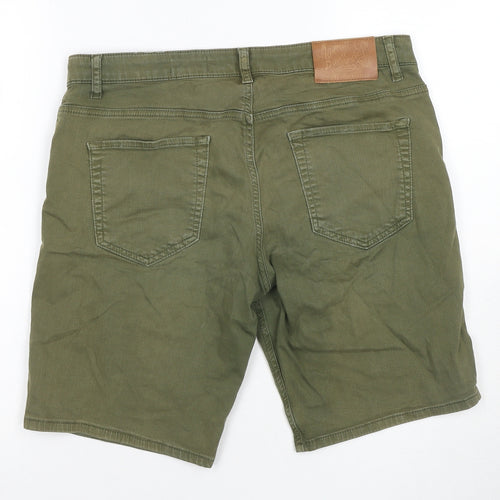 Hoxton Denim Men's Green Chino Shorts, Size 34