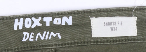 Hoxton Denim Men's Green Chino Shorts, Size 34