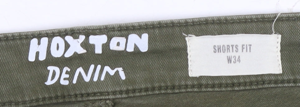 Hoxton Denim Men's Green Chino Shorts, Size 34