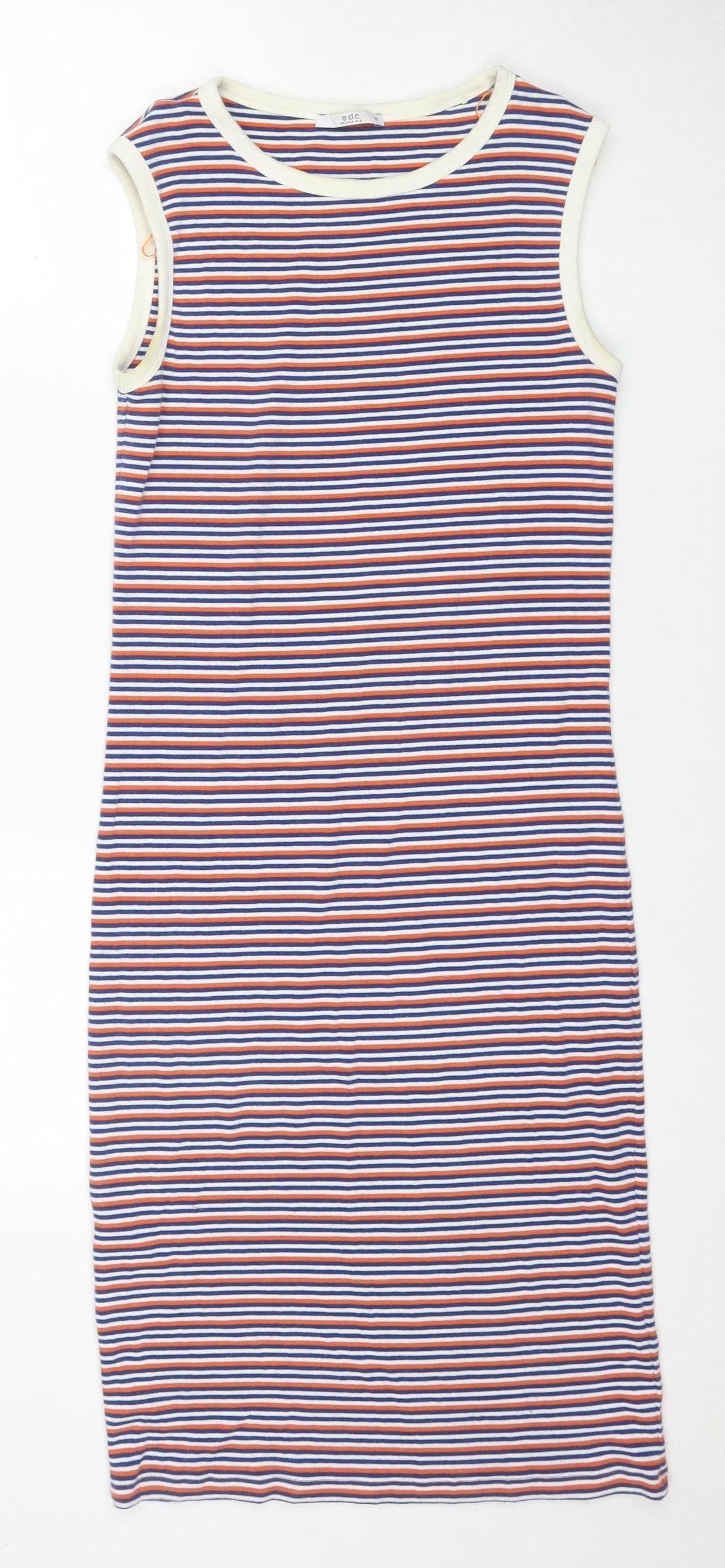 Ego Women's Multicoloured Striped Jersey Dress M