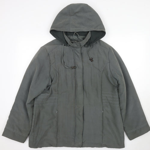 BHS Women's Green Hooded Parka Jacket Size 18
