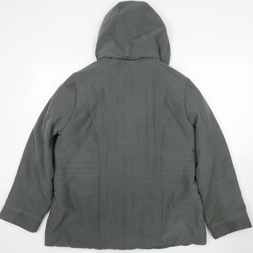 BHS Women's Green Hooded Parka Jacket Size 18