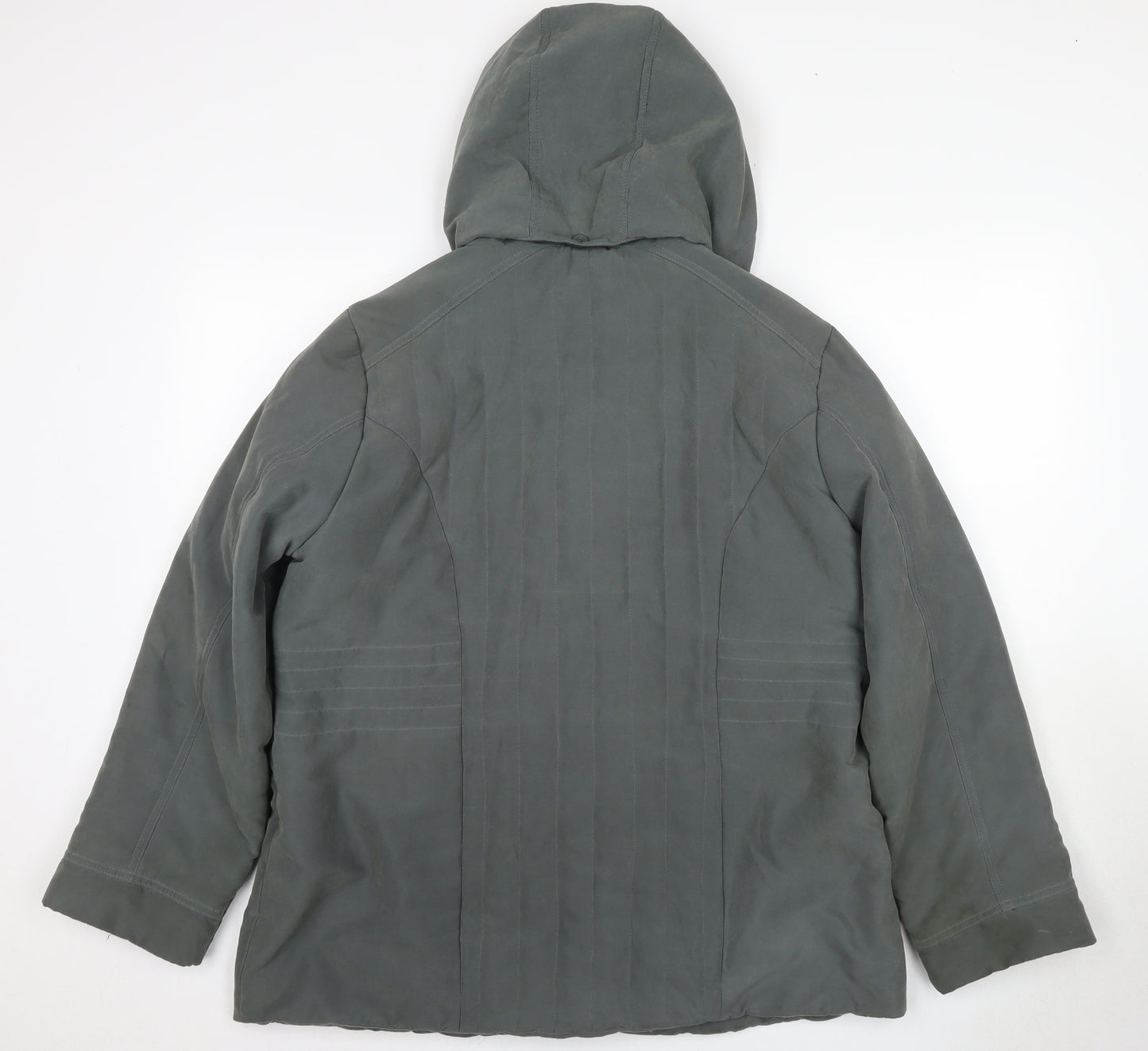 BHS Women's Green Hooded Parka Jacket Size 18