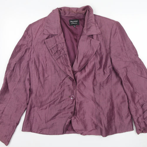 Personal Choice Purple Women's Blazer, Size 16, Classic Style