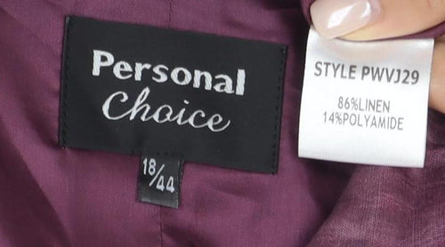 Personal Choice Purple Women's Blazer, Size 16, Classic Style