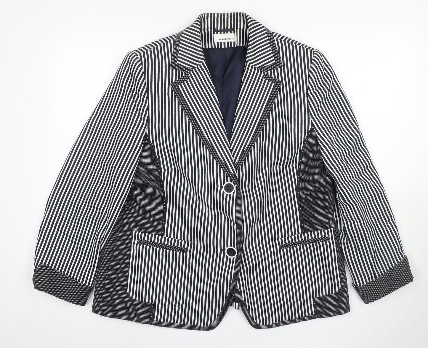 Frank Walder Women's Black Striped Blazer Size 14