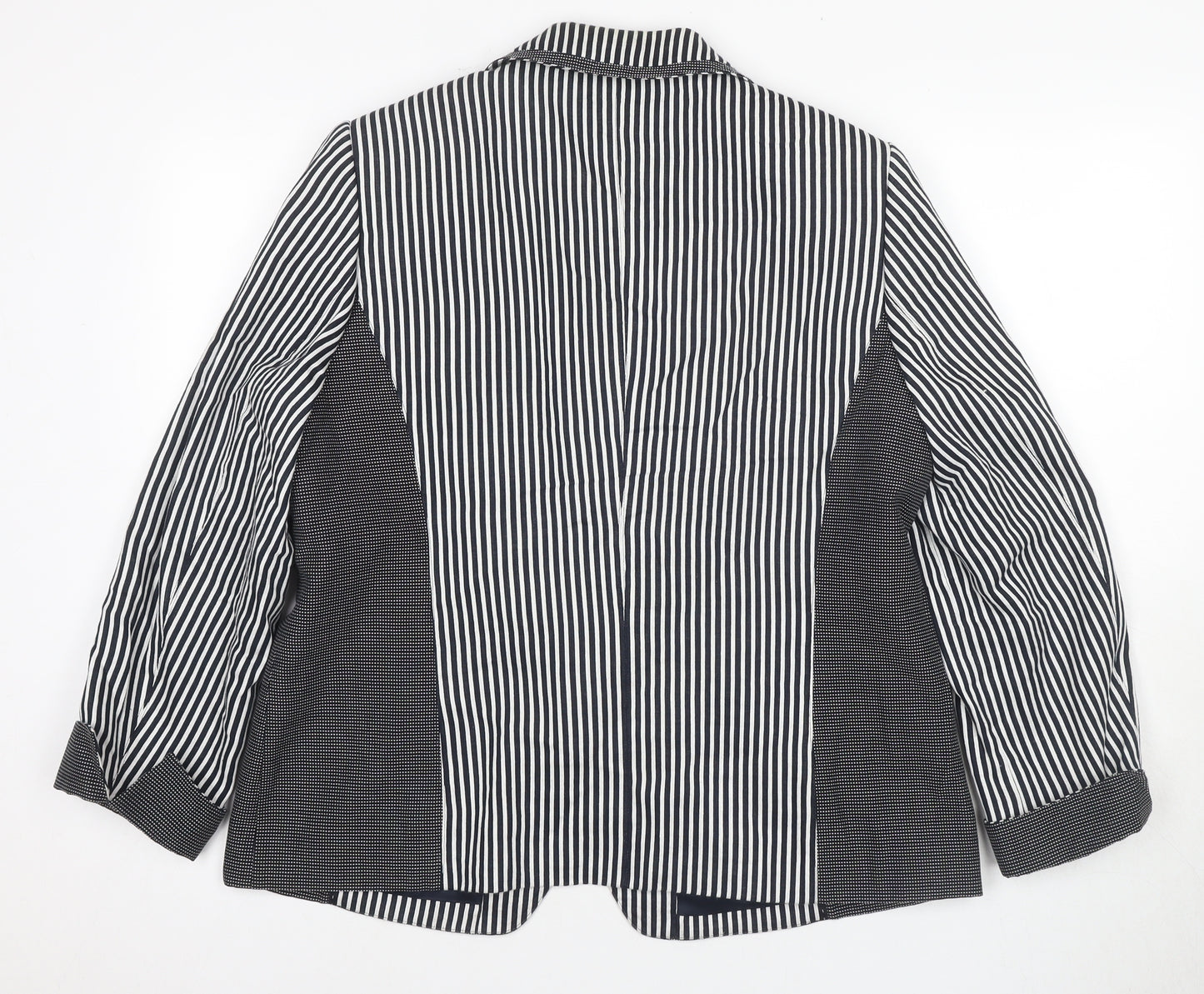 Frank Walder Women's Black Striped Blazer Size 14