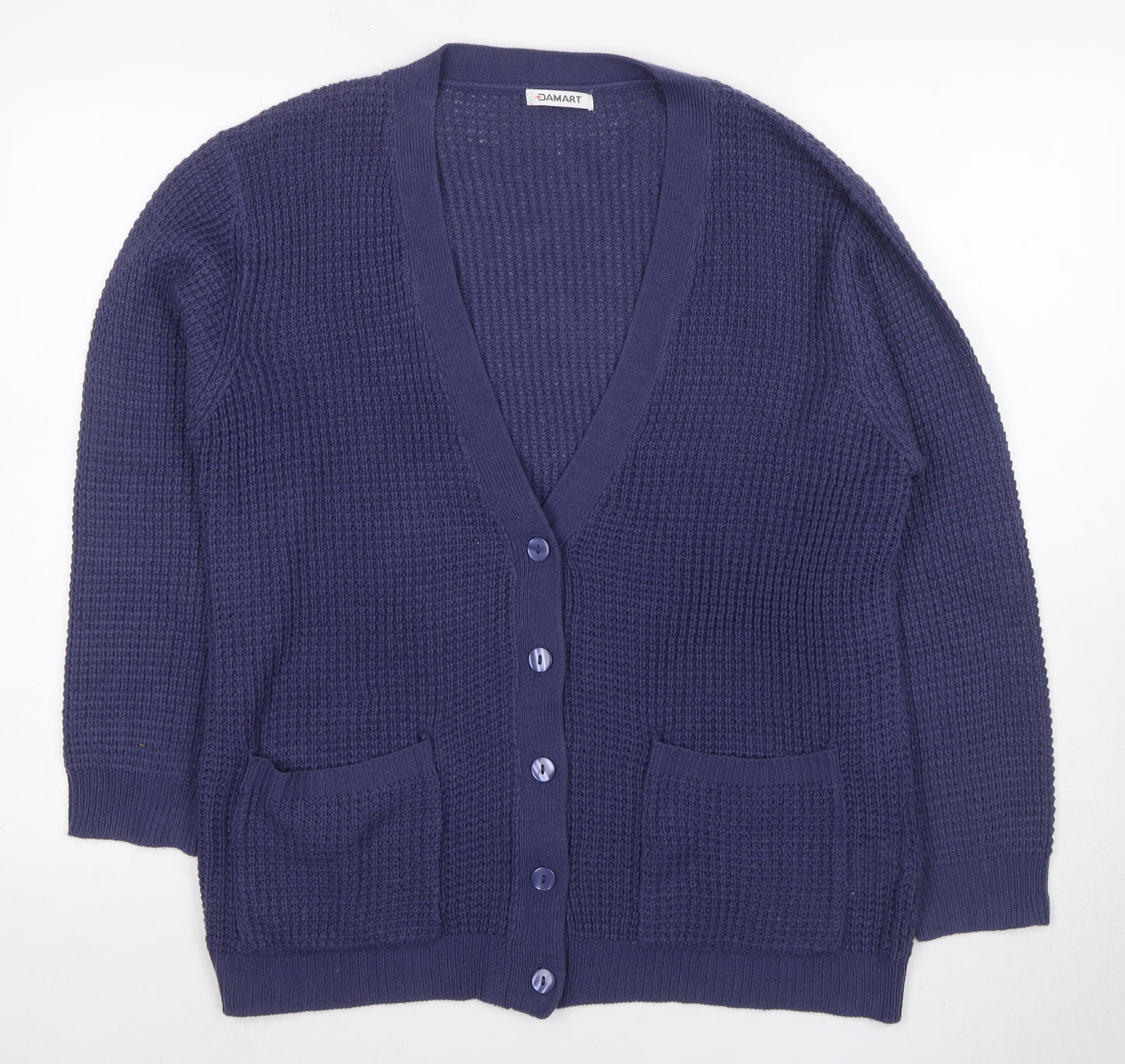Damart Women's Blue Cardigan Size 18 Long Sleeve