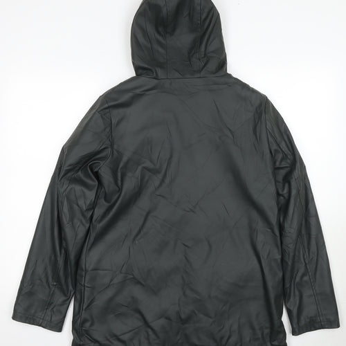 Dorothy Perkins Women's Black Hooded Rain Jacket Size 8