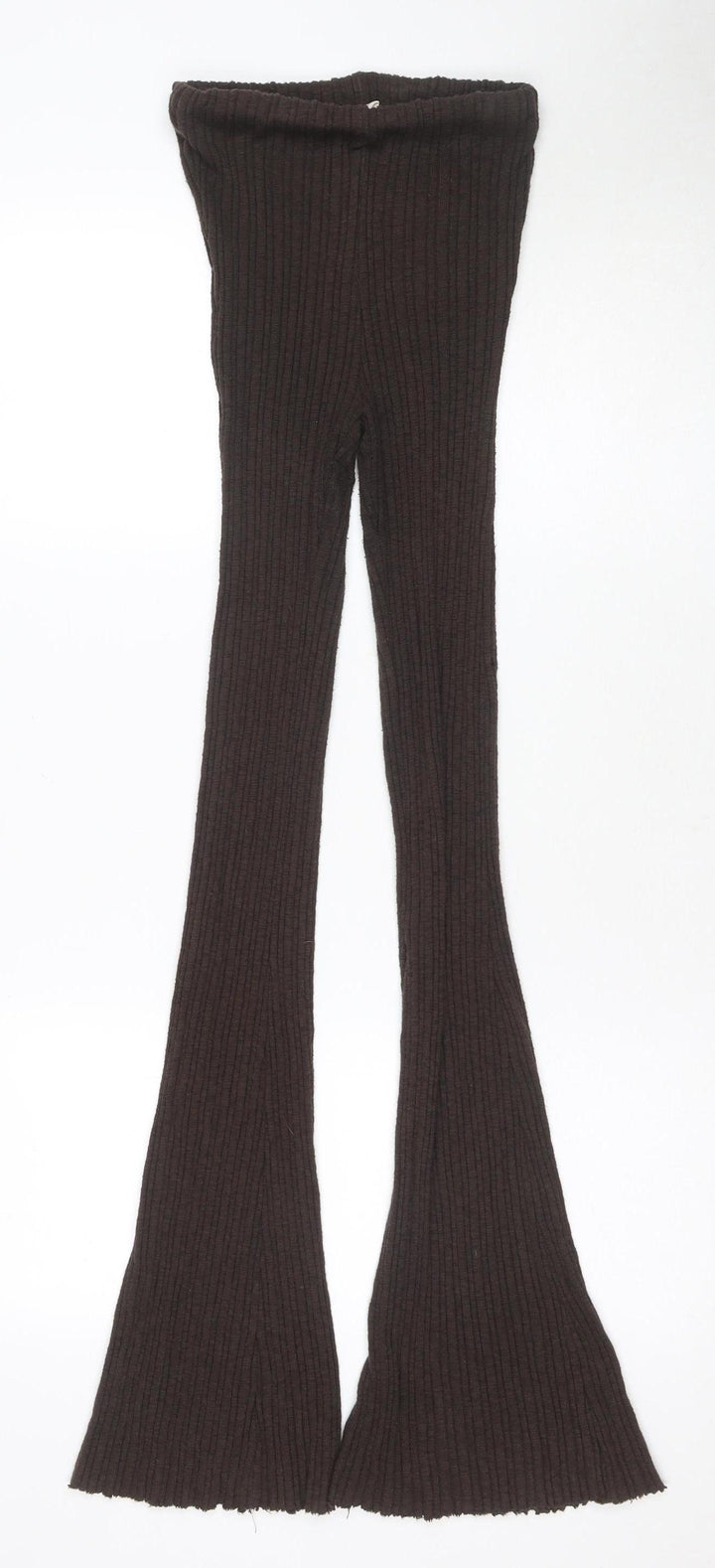 Brown Flared Women's Trousers - Stretch & Comfort