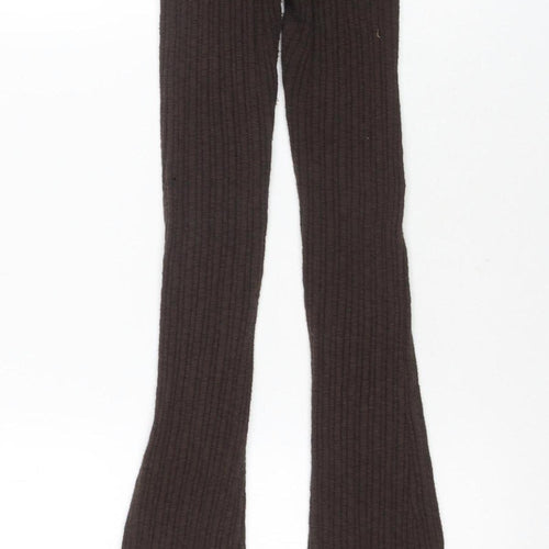 Brown Flared Women's Trousers - Stretch & Comfort
