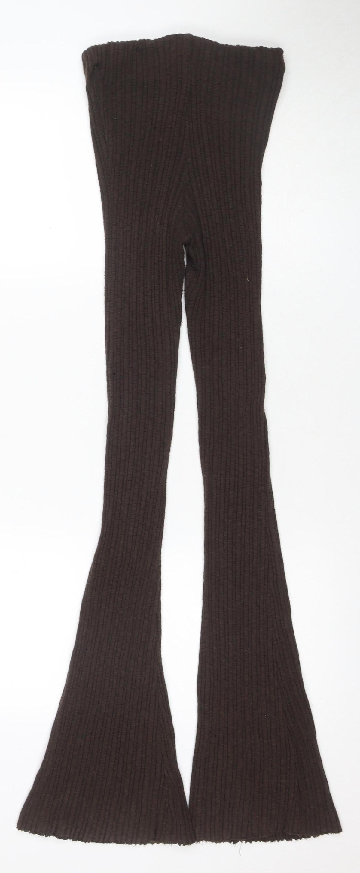 Brown Flared Women's Trousers - Stretch & Comfort
