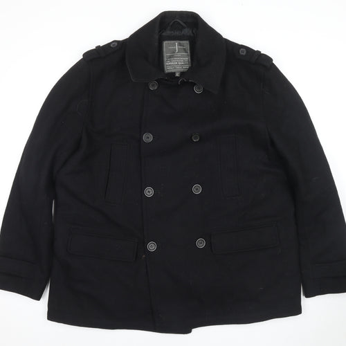 Jasper Conran Men's Black Wool Pea Coat XL