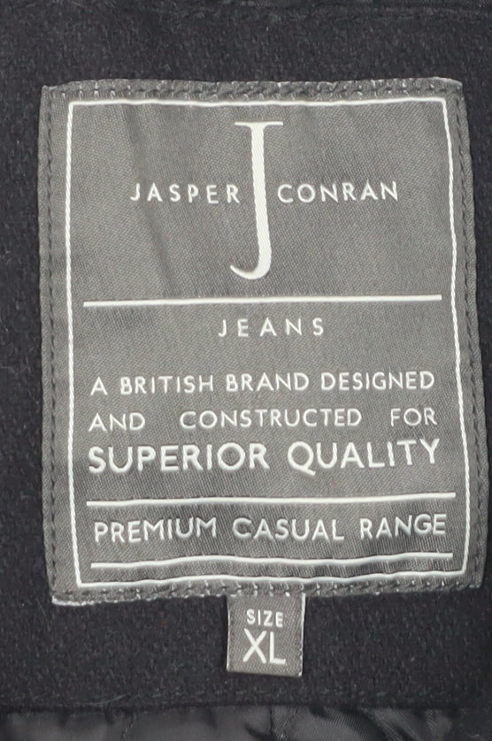 Jasper Conran Men's Black Wool Pea Coat XL