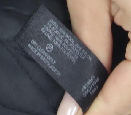 Jasper Conran Men's Black Wool Pea Coat XL