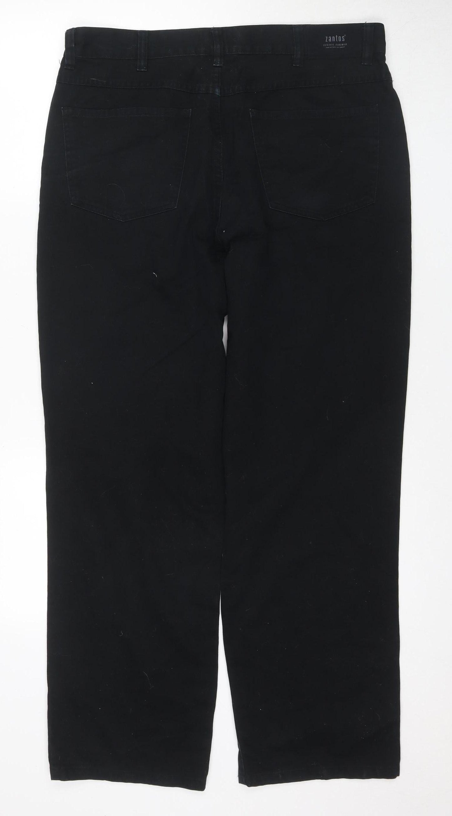 Zantos Men's Black Jeans, Size 36, Regular Fit