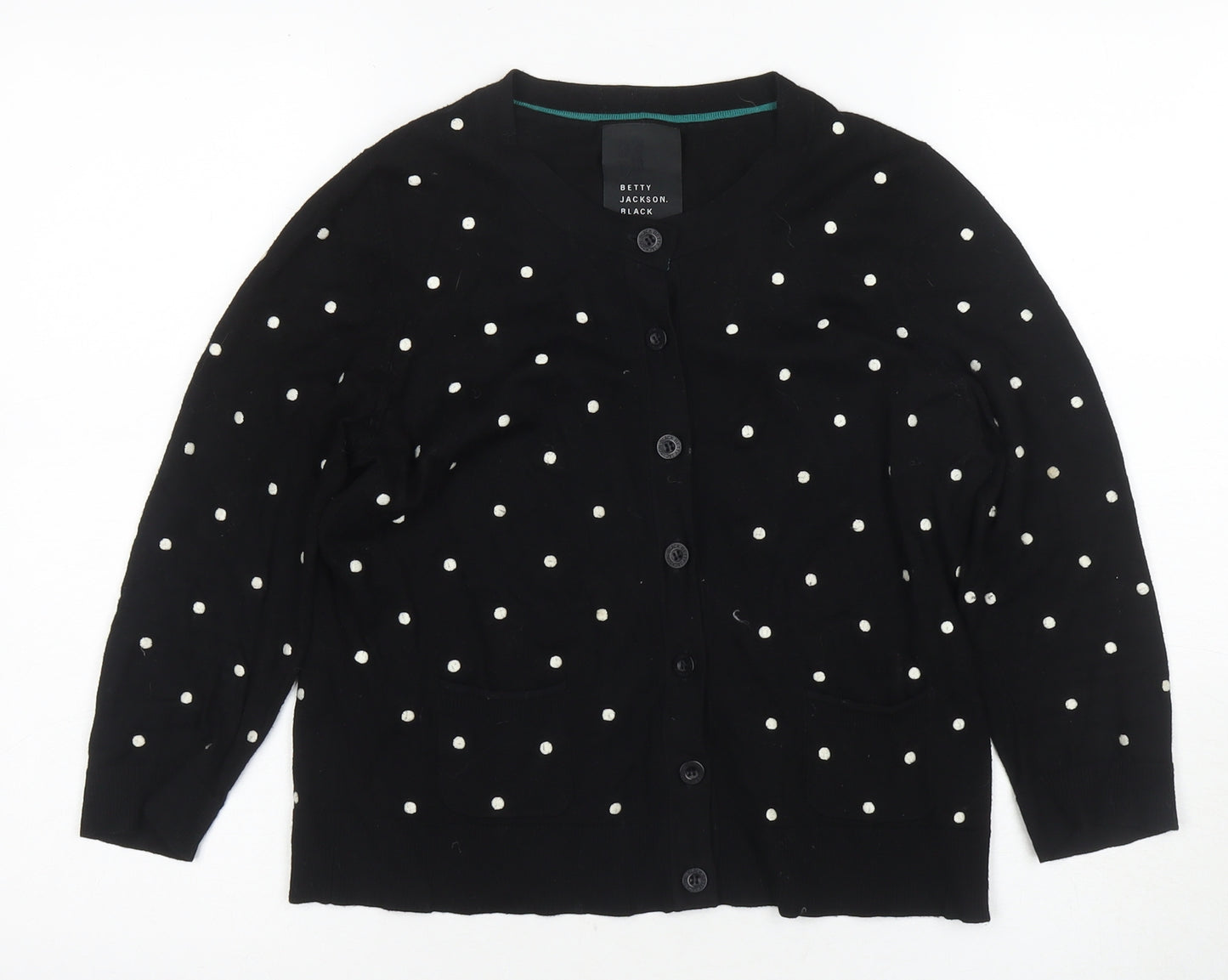 Betty Jackson Black Women's 14 Polka Dot Cardigan