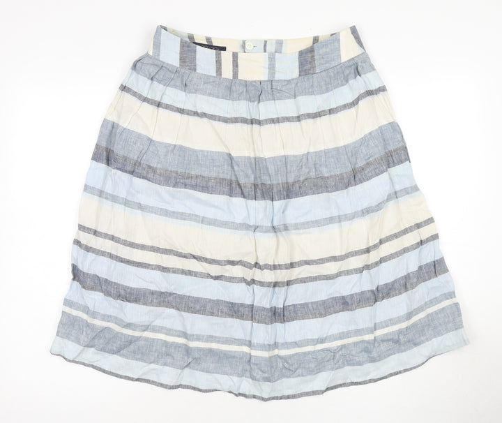 Brooks Brothers Women's Striped Linen A-Line Skirt, Size 8