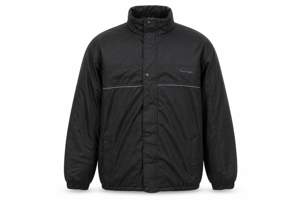 Front view of Pierre Cardin Men's Black 3XL Basic Jacket Winter