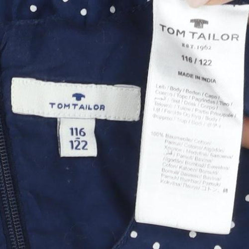 Tom Tailor Girls Blue Polka Dot Dress, Size 6, Fit & Flare