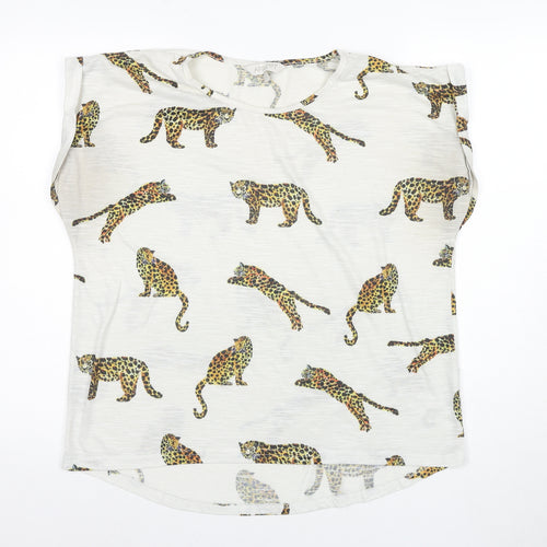 Apricot Women's White Animal Print Sleeveless T-Shirt XL