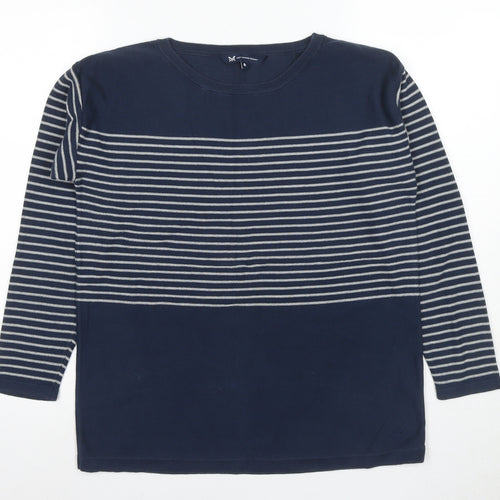 Crew Clothing Women's Blue Striped Pullover Jumper Size 8
