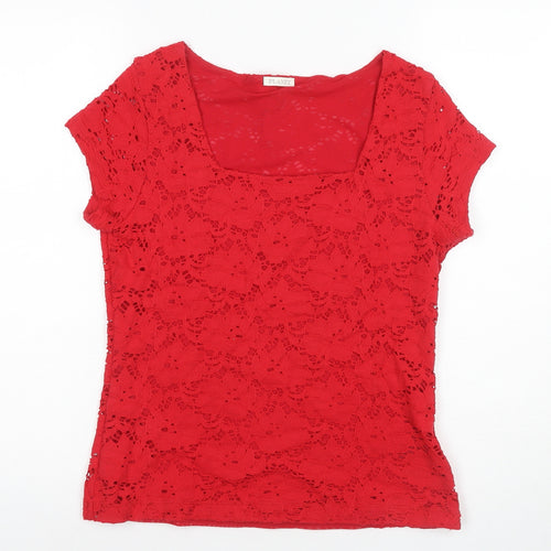 Planet Women's Red Camisole Lace T-Shirt, Size M