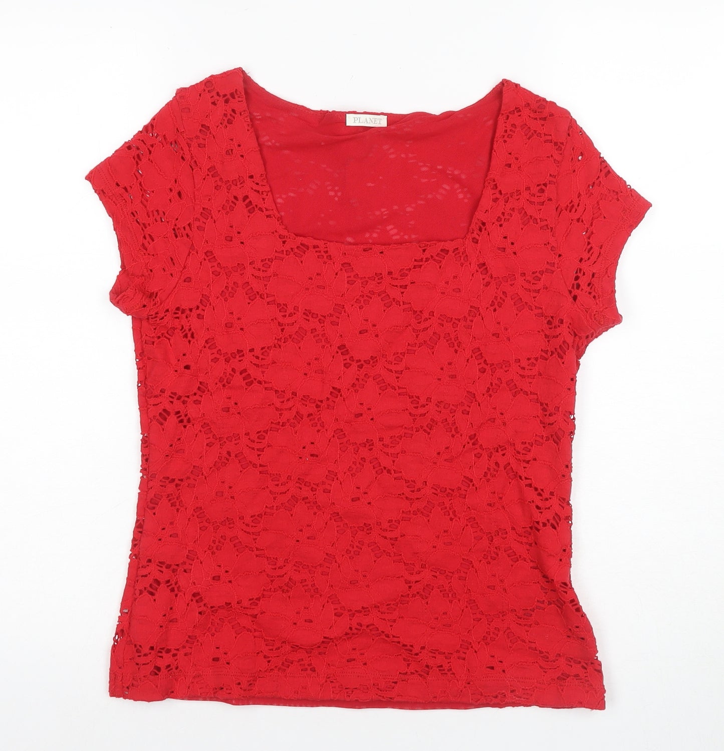 Planet Women's Red Camisole Lace T-Shirt, Size M