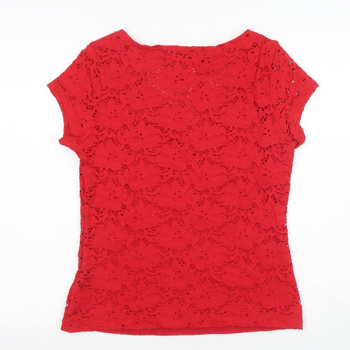 Planet Women's Red Camisole Lace T-Shirt, Size M