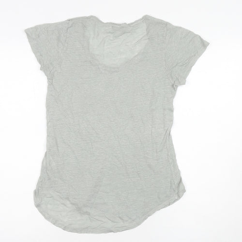 Mint Velvet Women's Grey Linen Scoop Neck T-Shirt