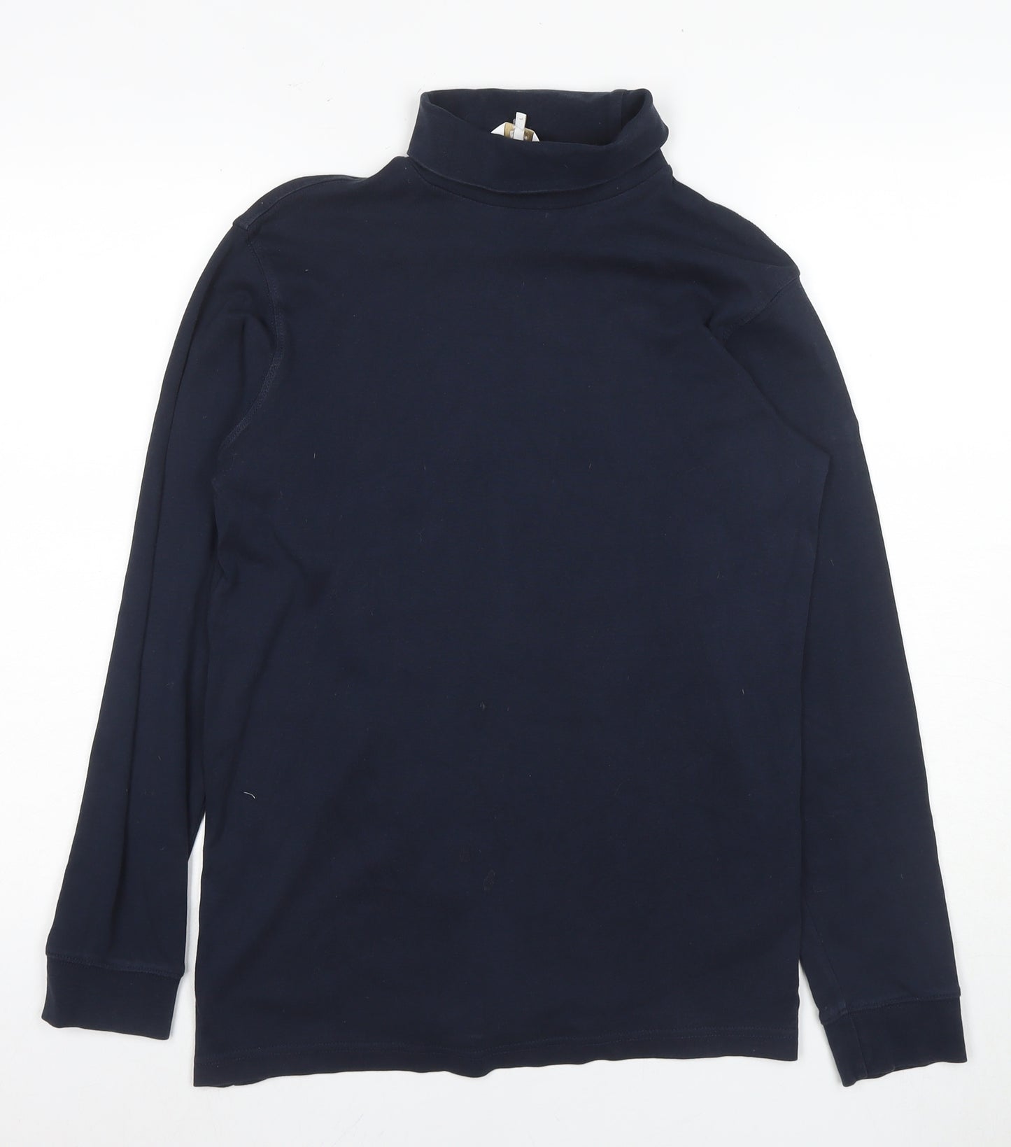 Cotton Traders Men's Navy Long Sleeve Roll Neck T-Shirt Cotton Size L