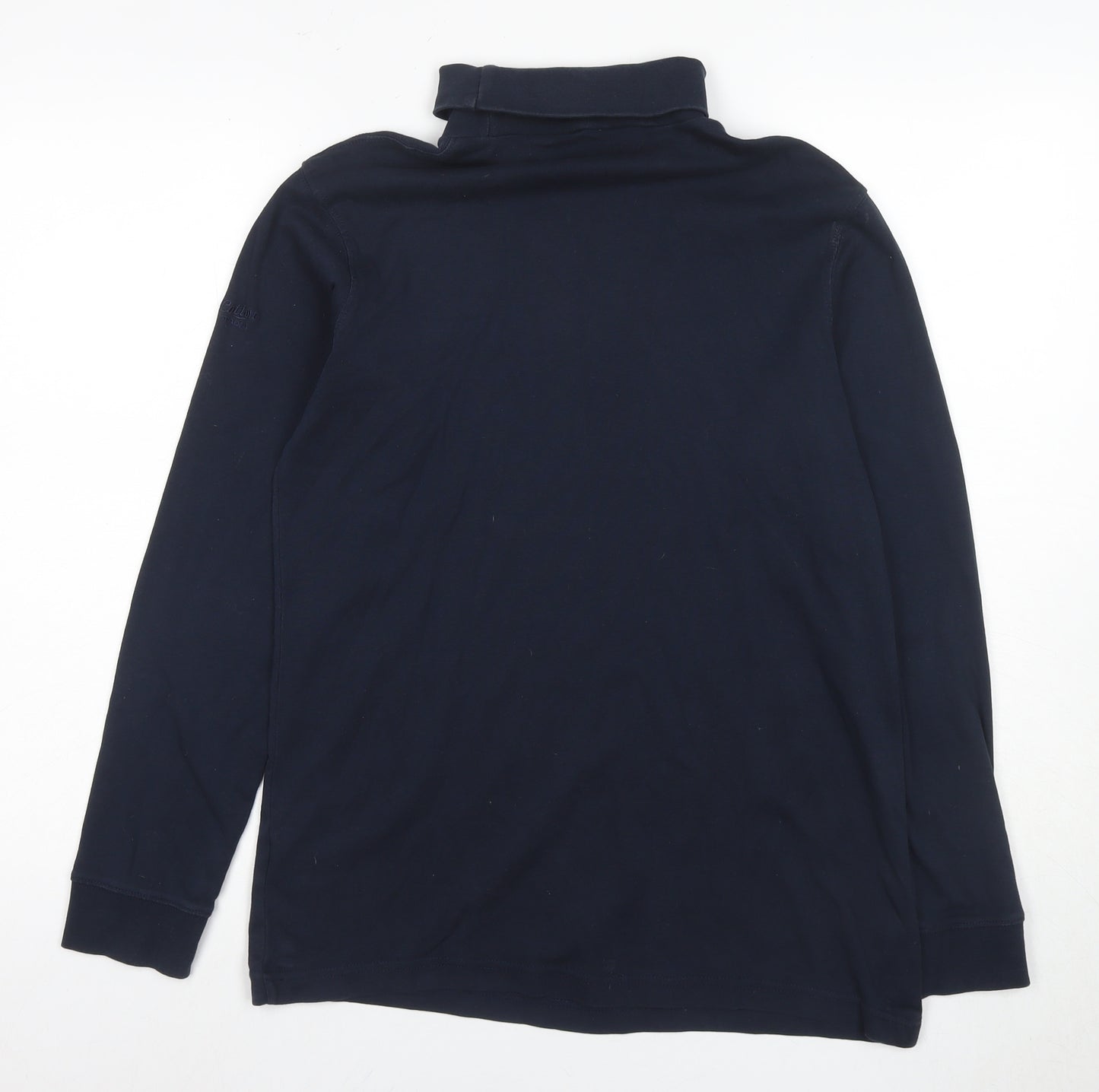 Cotton Traders Men's Navy Long Sleeve Roll Neck T-Shirt Cotton Size L