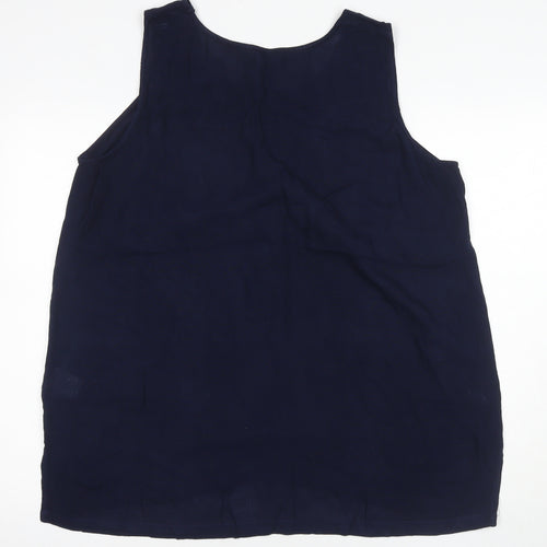 Coton Traders Women Blue Sleeveless Tank Top
