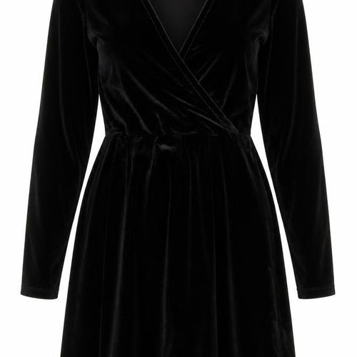 ASOS Women's Black Wrap Dress Size 12 Velvet