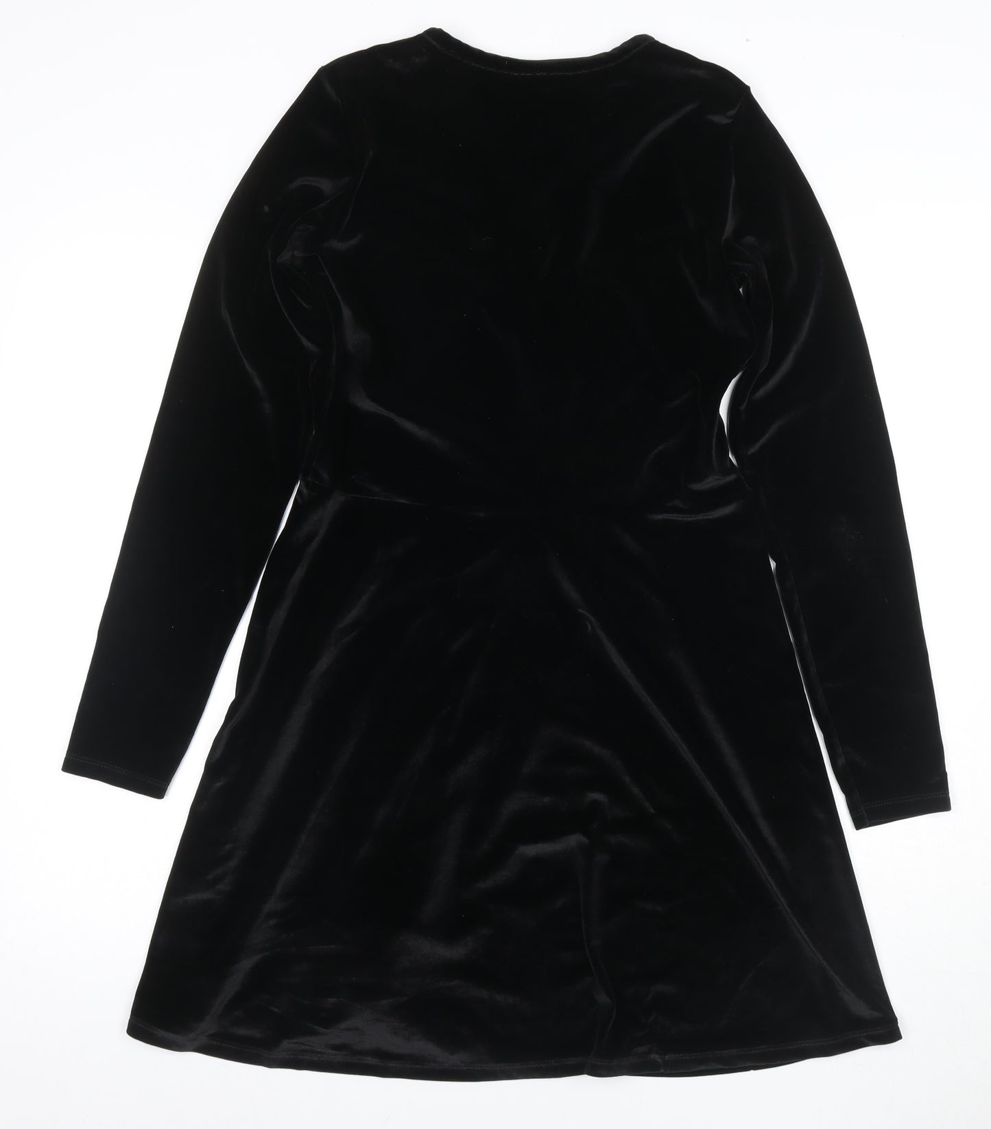 ASOS Women's Black Wrap Dress Size 12 Velvet