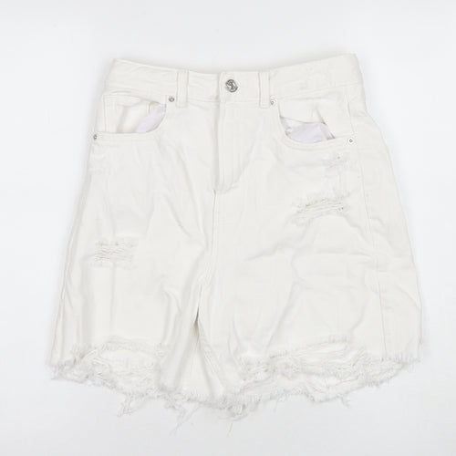 Alcott Women's White Bermuda Denim Shorts - Size 8
