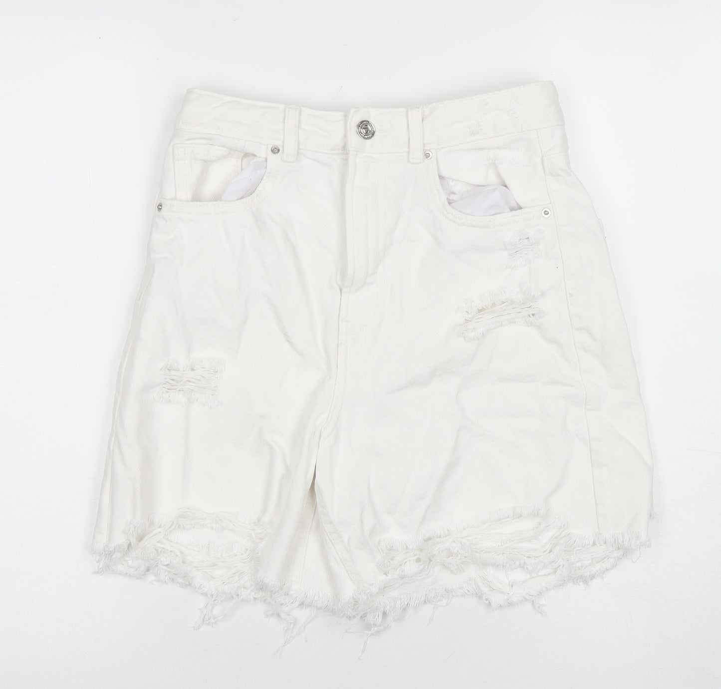 Alcott Women's White Bermuda Denim Shorts - Size 8