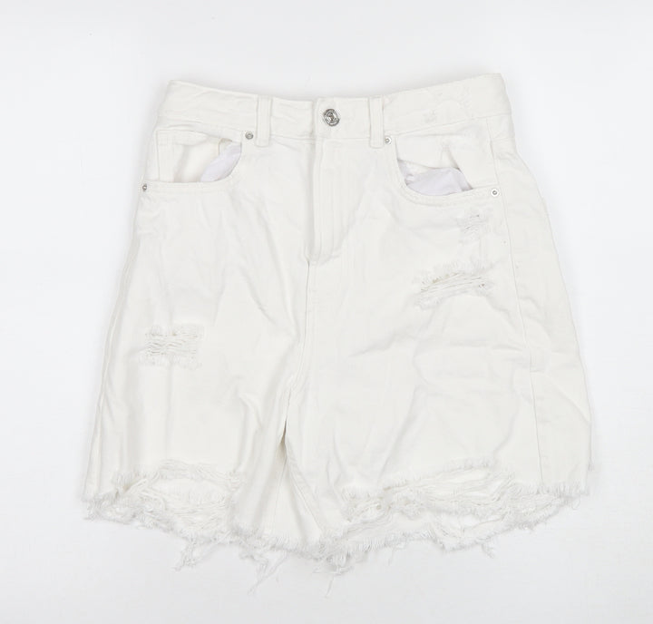 Alcott Women's White Bermuda Denim Shorts - Size 8