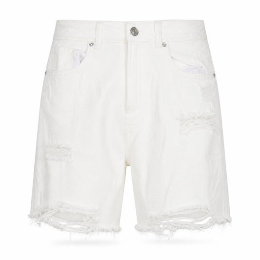 Front view of Alcott Women's White Bermuda Denim Shorts -, size 8