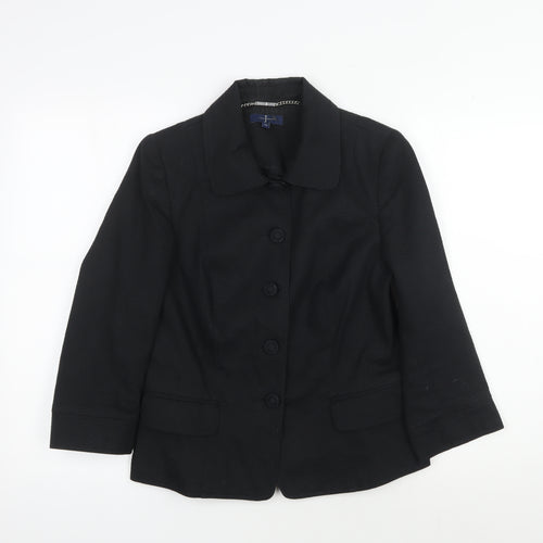 Jasper Conran Women's Black Blazer Size 12 Classic Fit